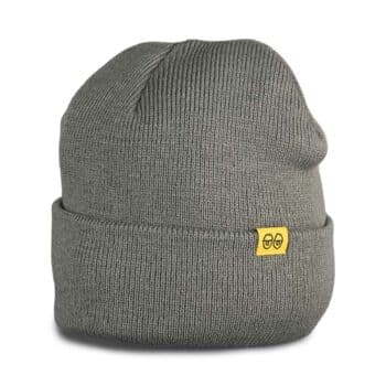 Krooked Eyes Clip Cuff Beanie Hat - Grey/Yellow