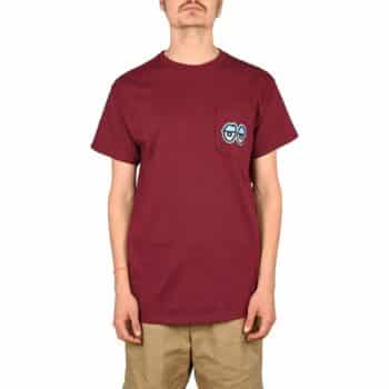 Krooked Strait Eyes Pocket S/S T-Shirt - Maroon/Blue