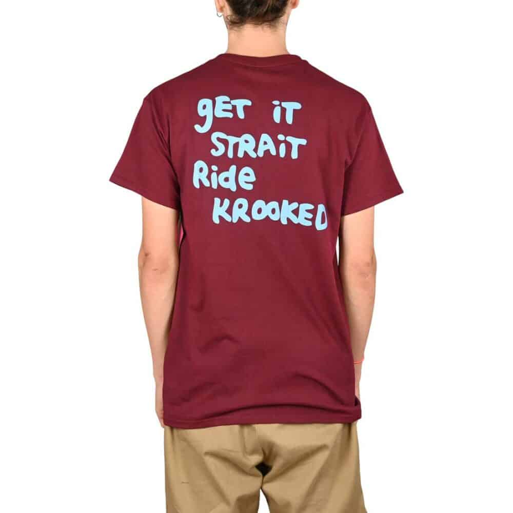 Krooked Strait Eyes Pocket S/S T-Shirt - Maroon/Blue