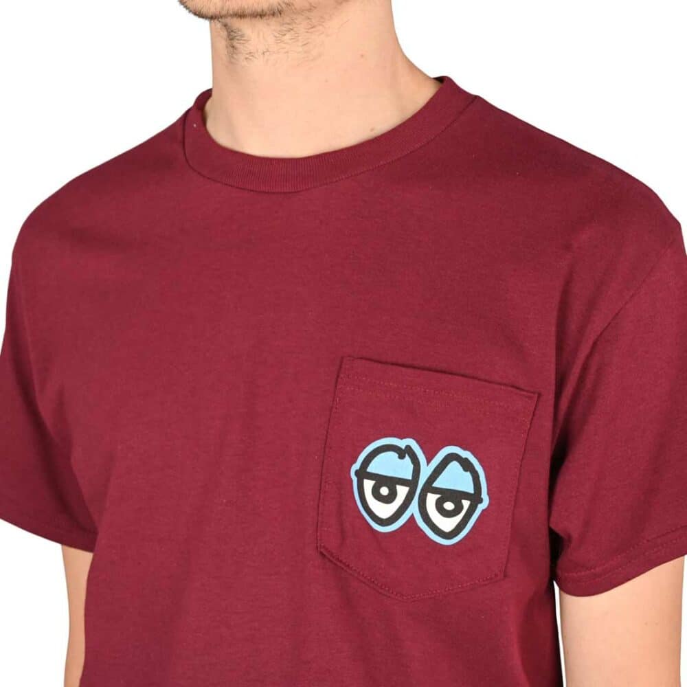 Krooked Strait Eyes Pocket S/S T-Shirt - Maroon/Blue