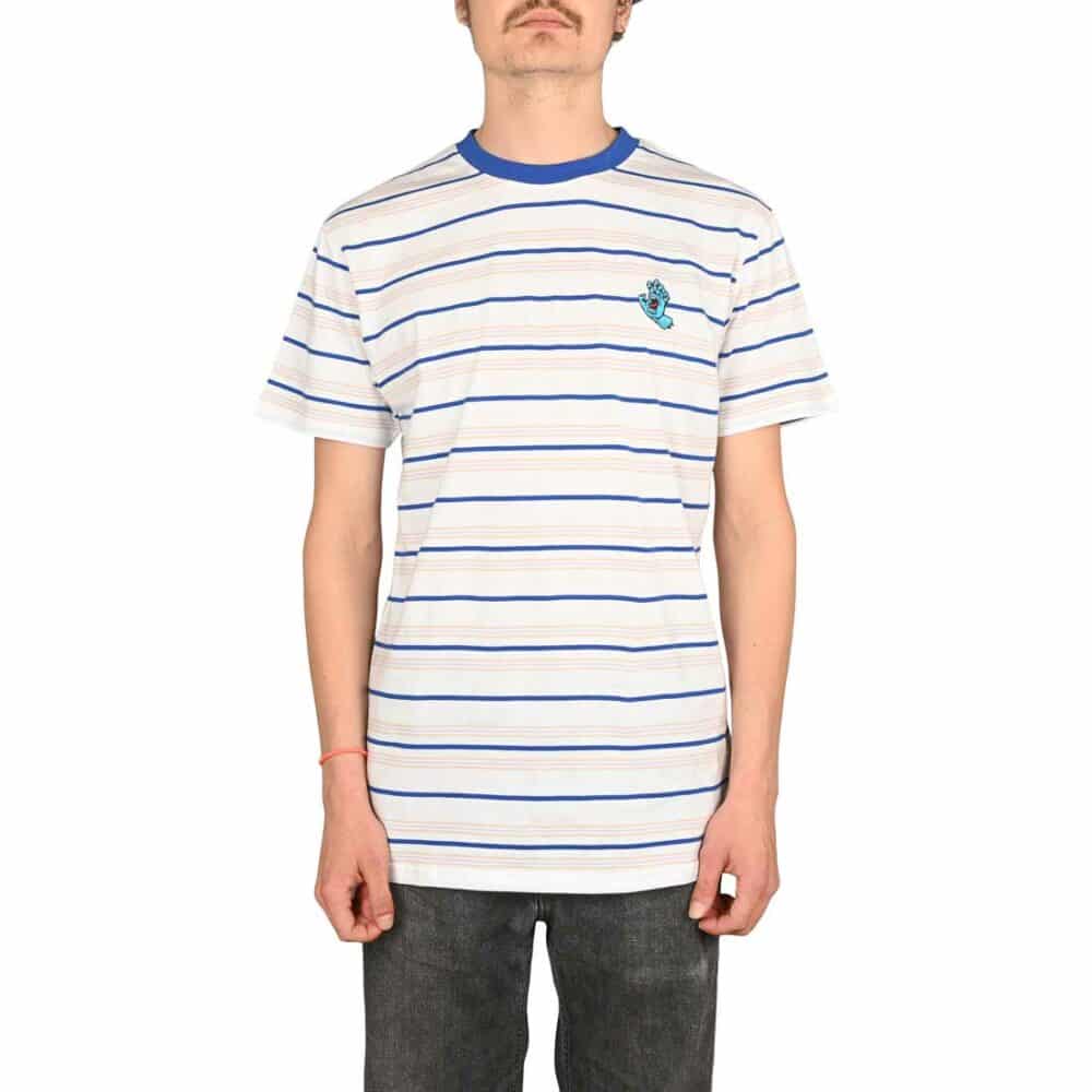 Santa Cruz Mini Hand Stripe S/S T-Shirt - White Stripe