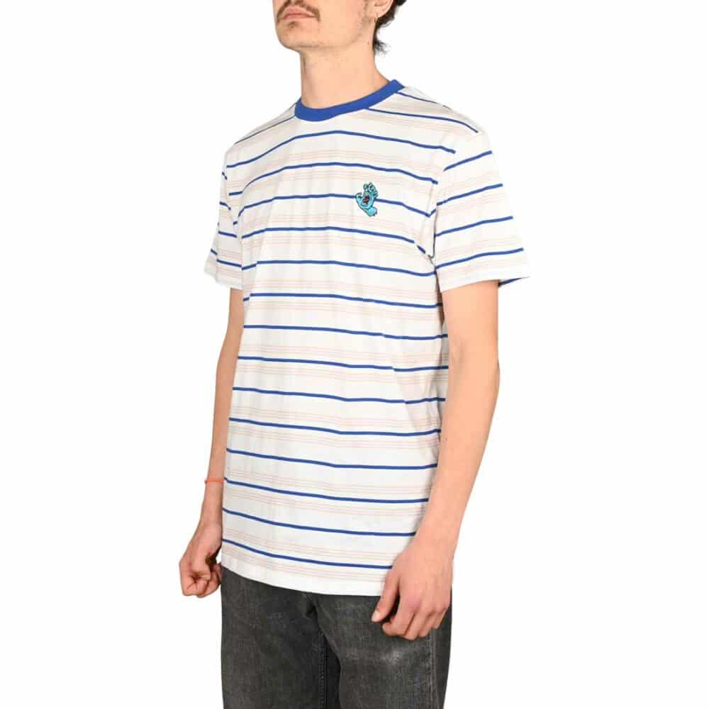 Santa Cruz Mini Hand Stripe S/S T-Shirt - White Stripe