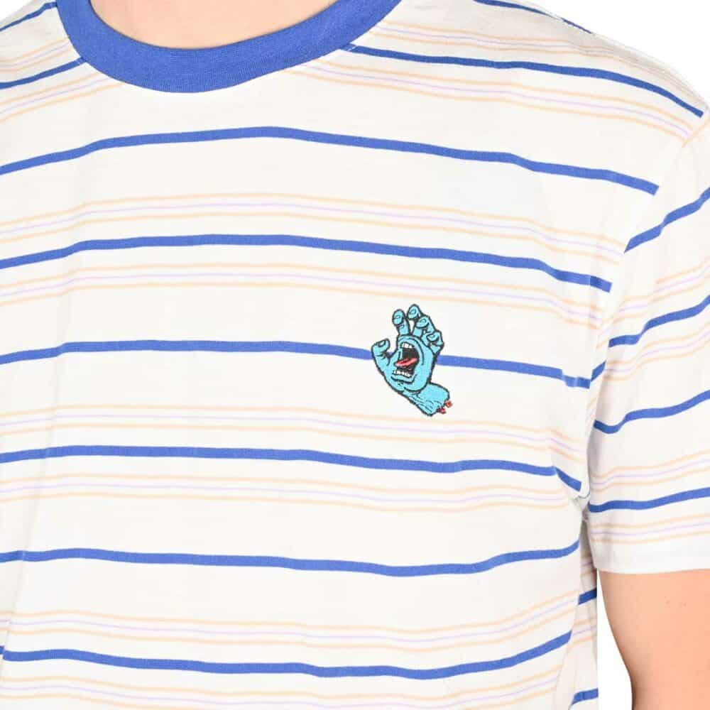 Santa Cruz Mini Hand Stripe S/S T-Shirt - White Stripe