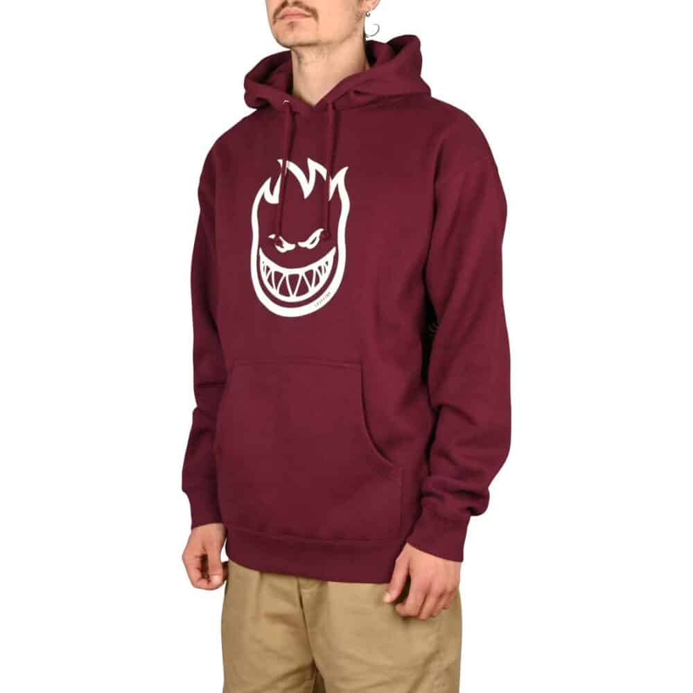 Spitfire Bighead Pullover Hoodie - Maroon/White