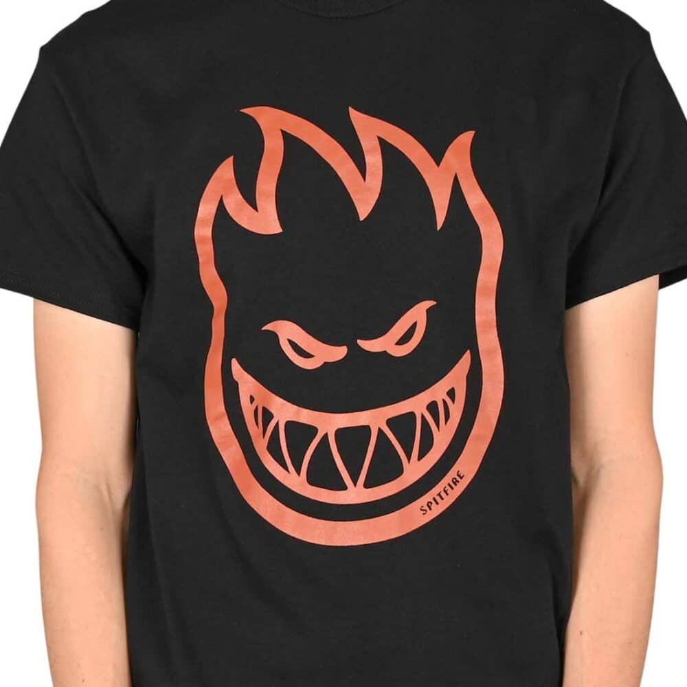 Spitfire Bighead S/S T-Shirt - Black/Burnt Orange