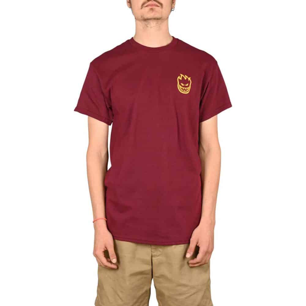 Spitfire Lil Bighead S/S T-Shirt - Maroon/Gold