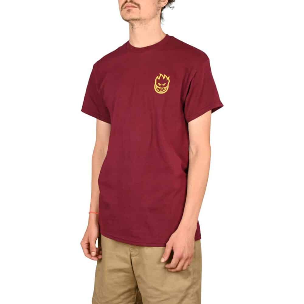 Spitfire Lil Bighead S/S T-Shirt - Maroon/Gold