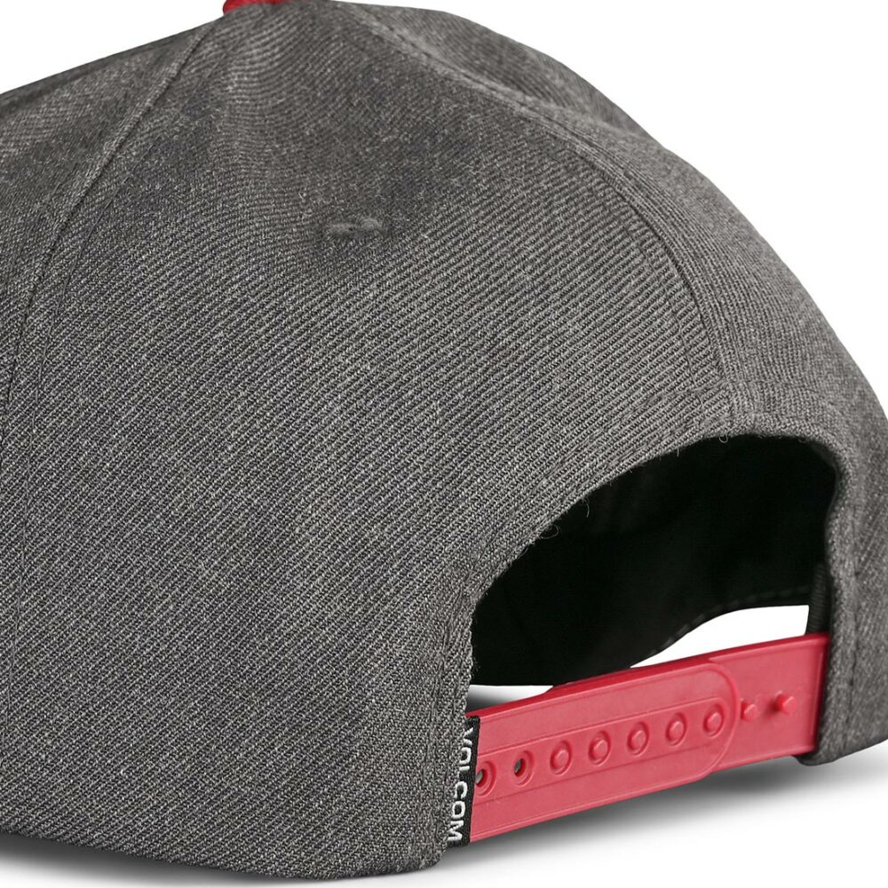 Volcom Quarter Twill Snapback Cap - Heather Grey/Burgundy