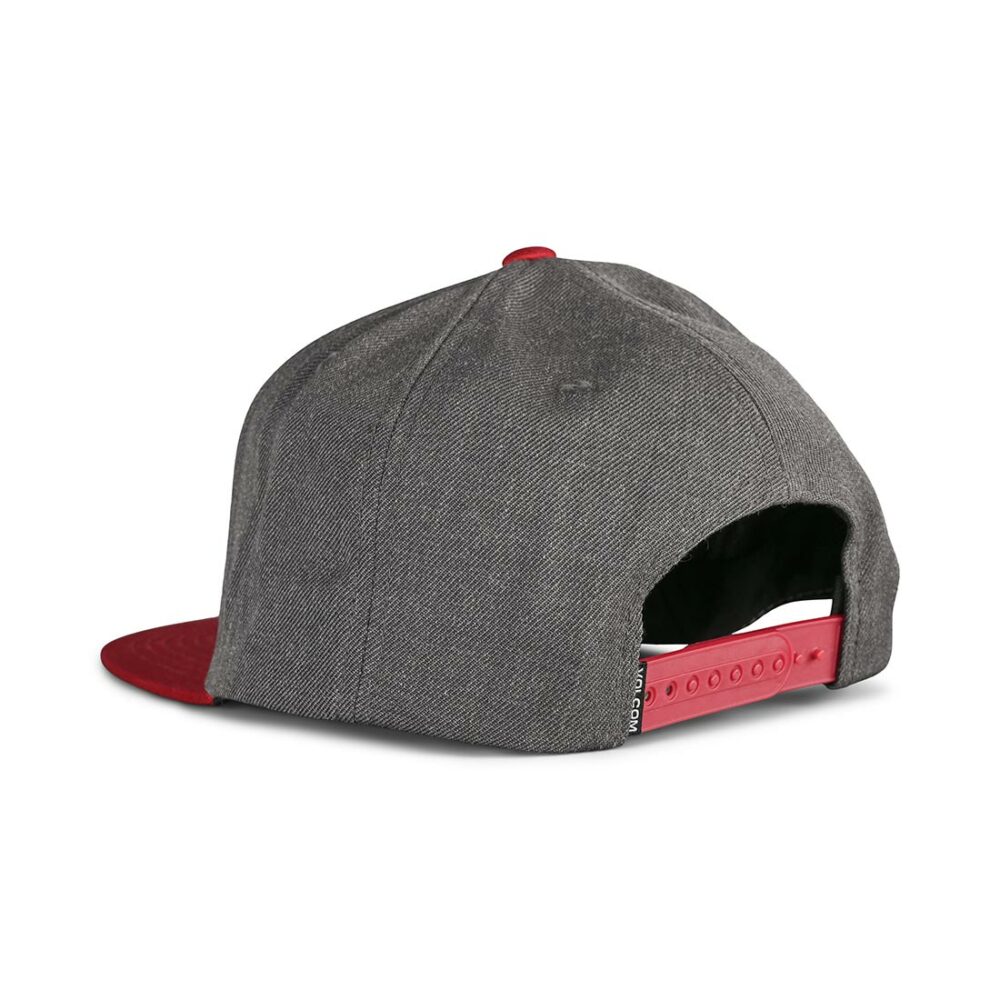 Volcom Quarter Twill Snapback Cap - Heather Grey/Burgundy