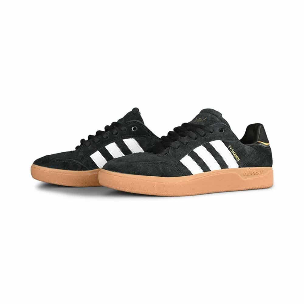 Adidas Tyshawn Low Skate Shoes - Core Black/White/Gum