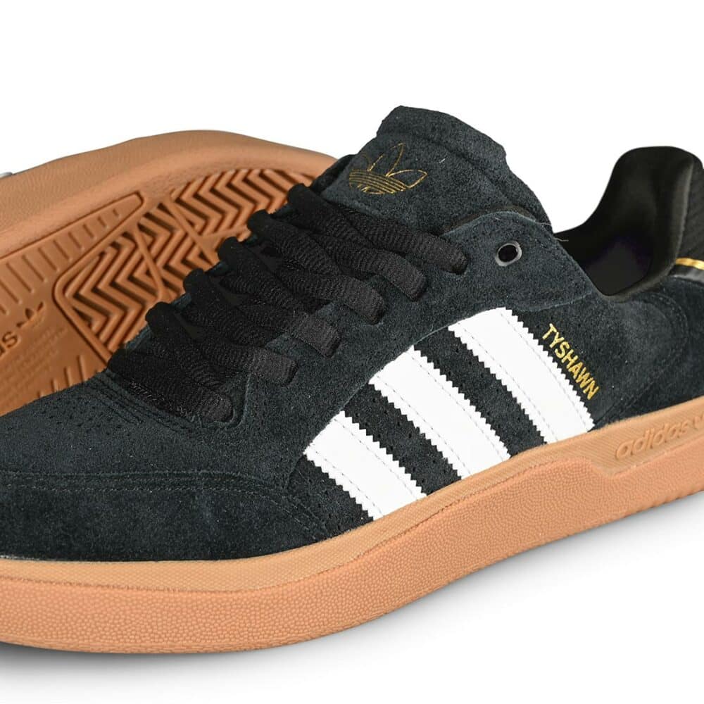 Adidas Tyshawn Low Skate Shoes - Core Black/White/Gum