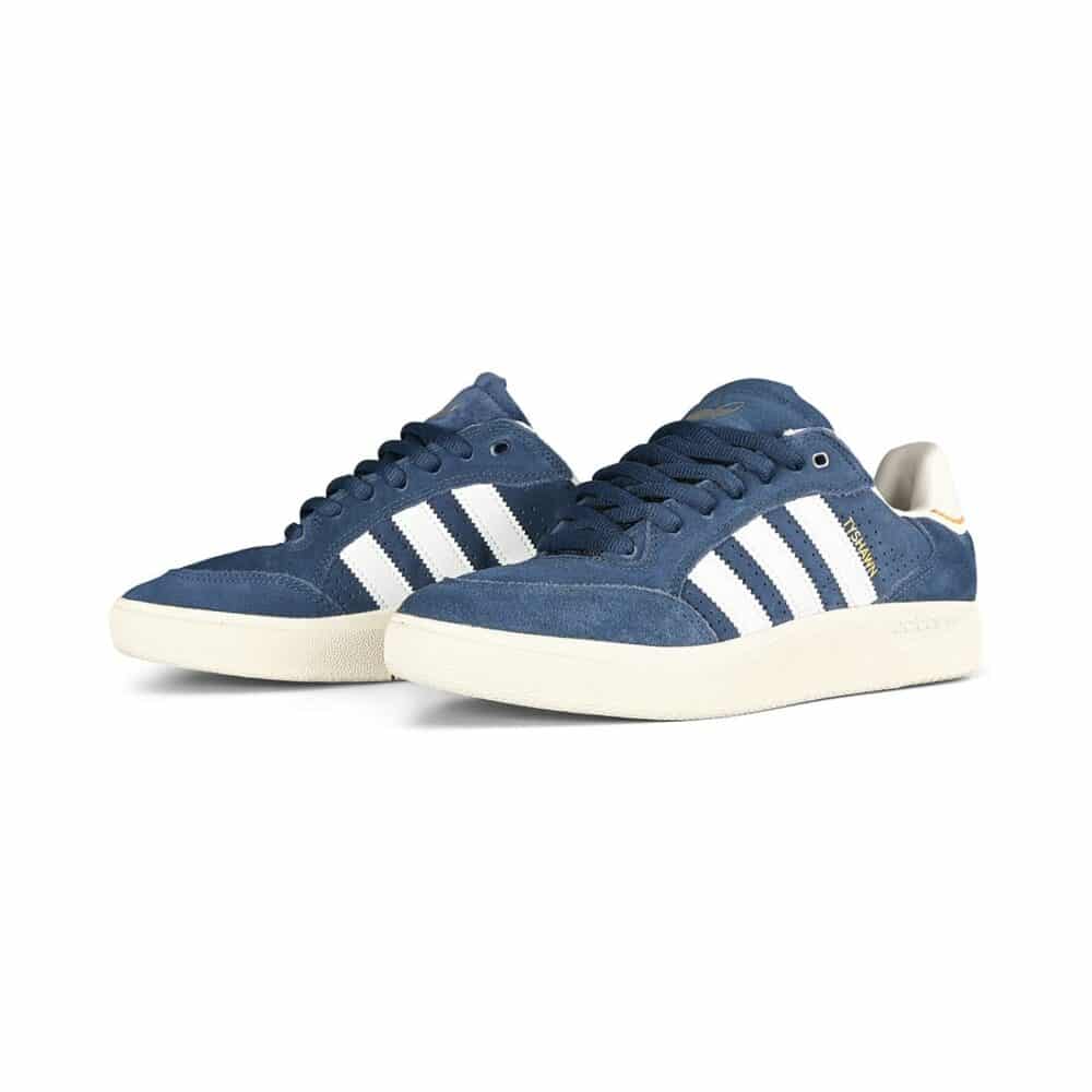 Adidas Tyshawn Low Skate Shoes - Navy/Cloud White/Chalk White