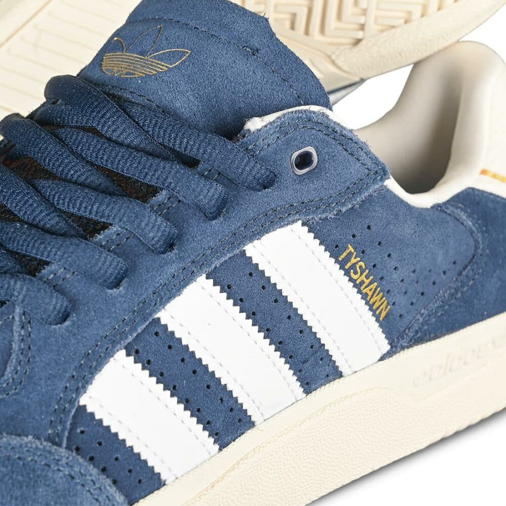 Adidas Tyshawn Low Skate Shoes - Navy/Cloud White/Chalk White