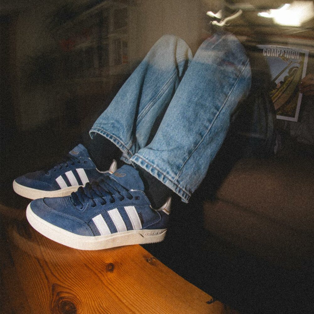 Adidas Tyshawn Low Skate Shoes - Navy/Cloud White/Chalk White