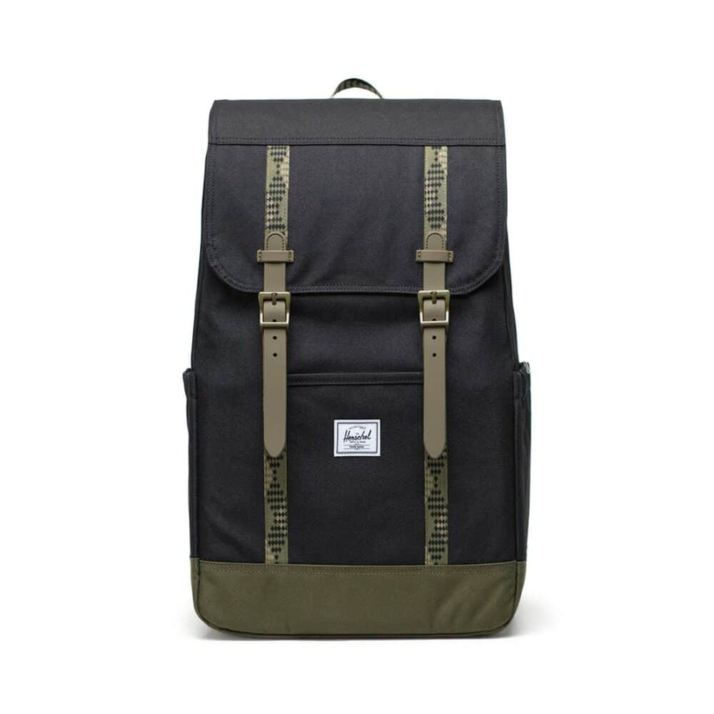 Herschel Retreat 23L Backpack - Black/Ivy Green