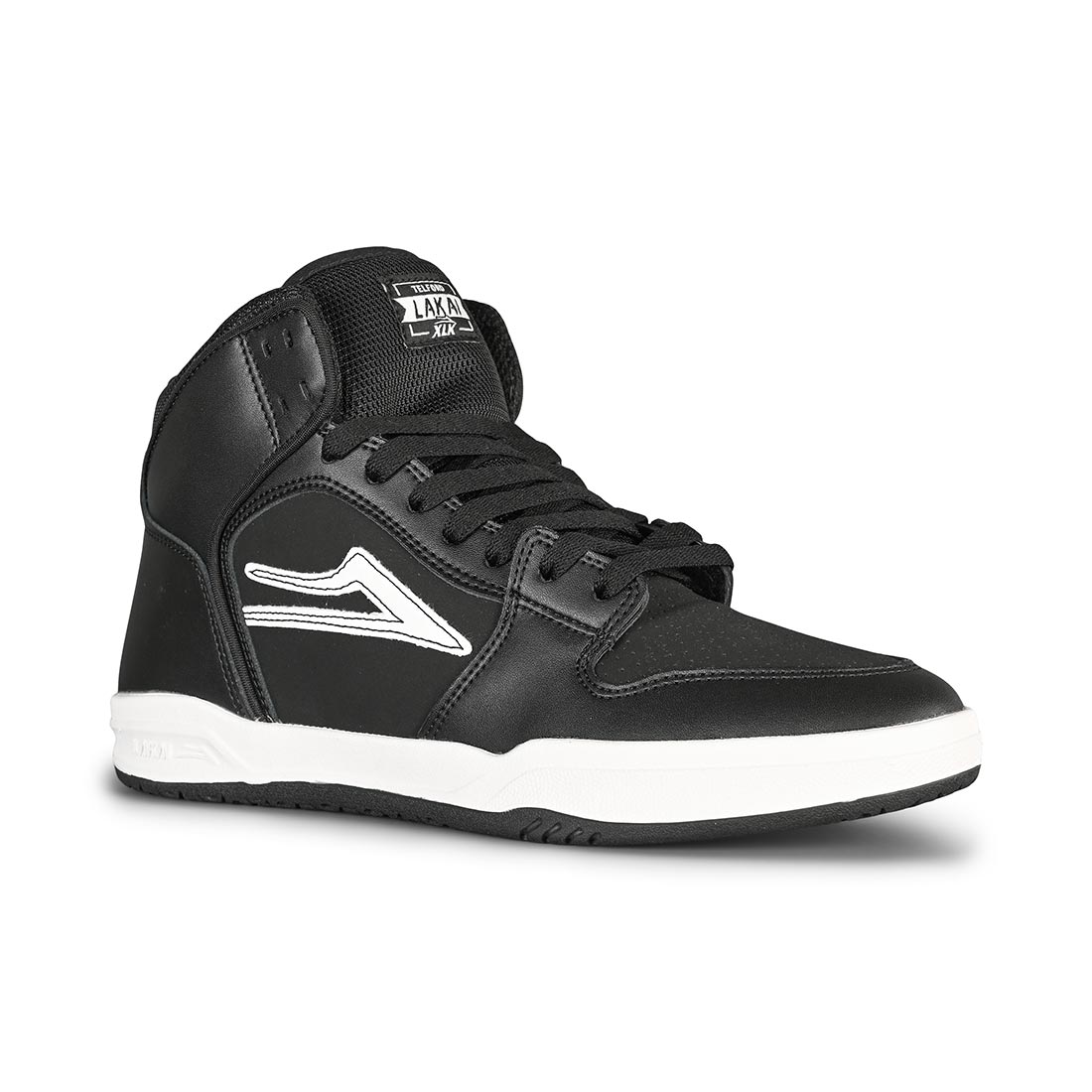 Lakai Telford High Top Skate Shoes - Black Leather