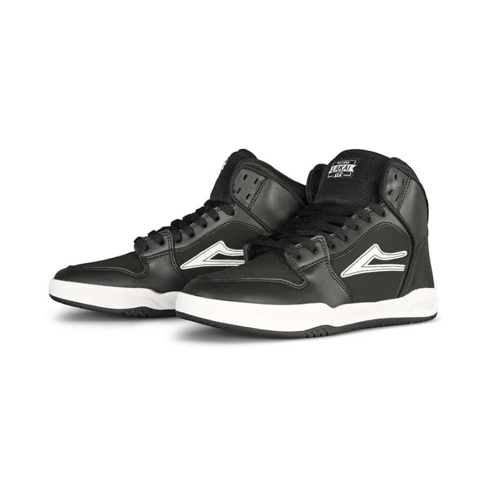 Lakai Telford High Top Skate Shoes - Black Leather
