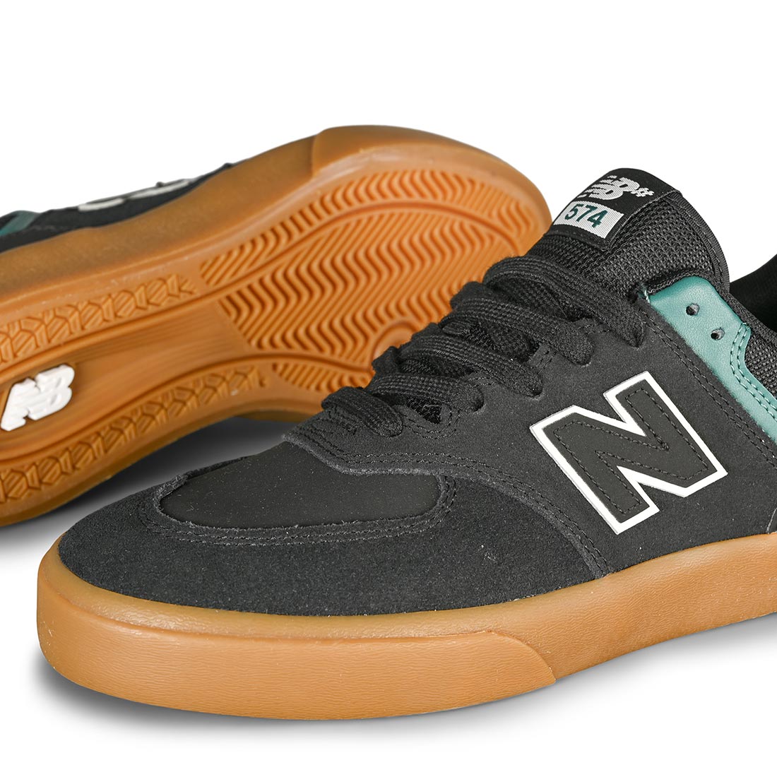 New Balance Numeric 574 Vulc Skate Shoes Black Vintage Teal