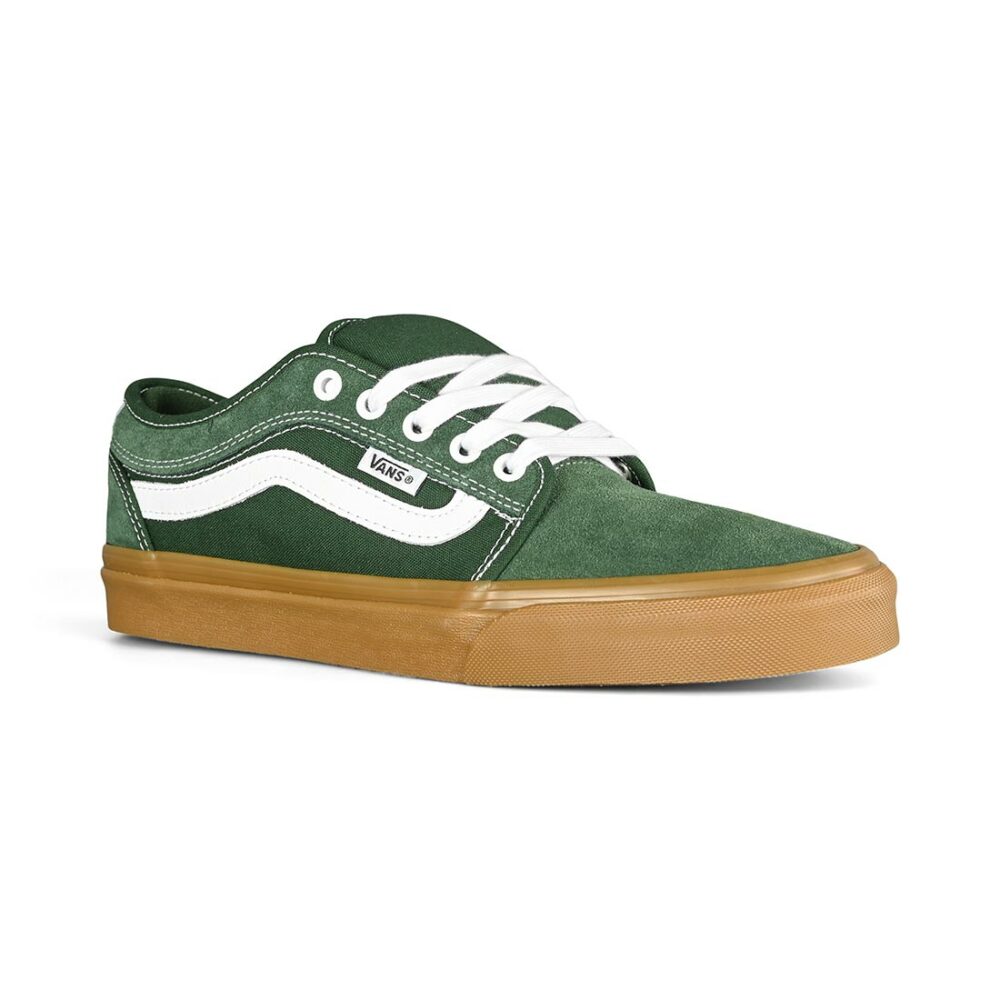 Vans Chukka Low Sidestripe Skate Shoes - Dark Green/Gum