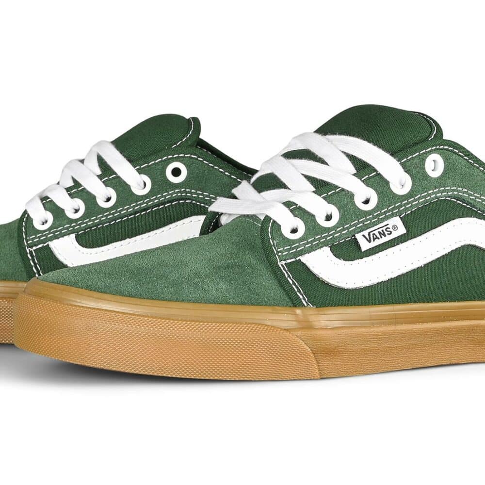 Vans Chukka Low Sidestripe Skate Shoes - Dark Green/Gum