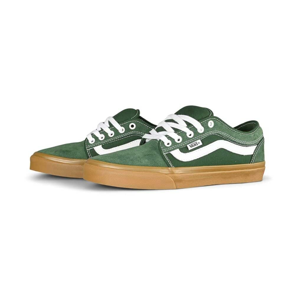 Vans Chukka Low Sidestripe Skate Shoes - Dark Green/Gum