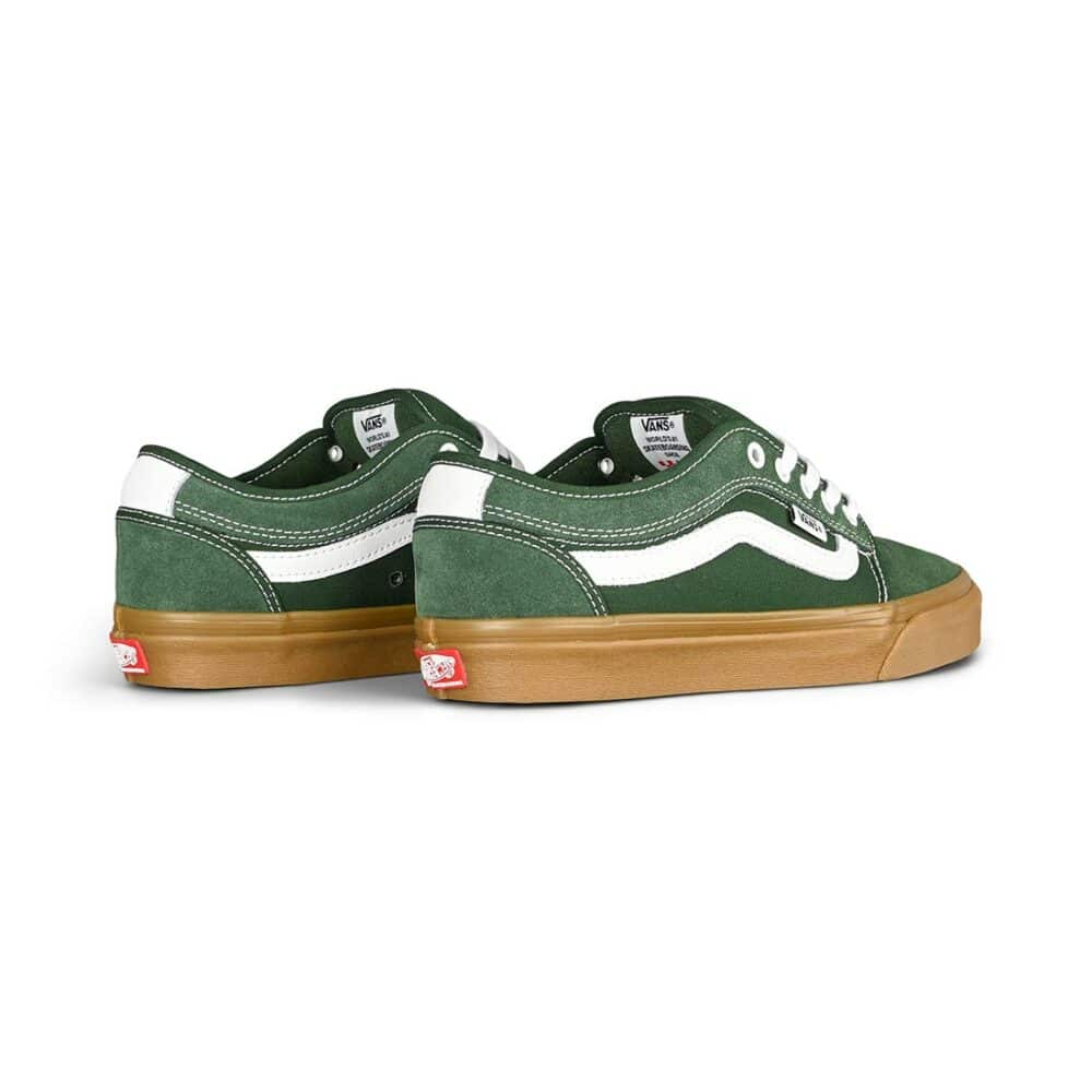 Vans Chukka Low Sidestripe Skate Shoes - Dark Green/Gum