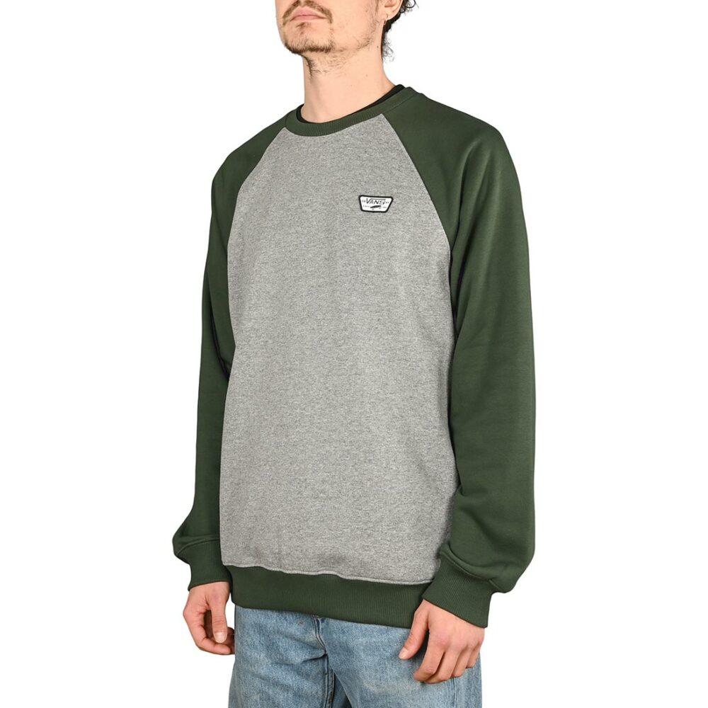 Vans Rutland III Pullover Crew Sweater - Cement Heather/Deep Forest