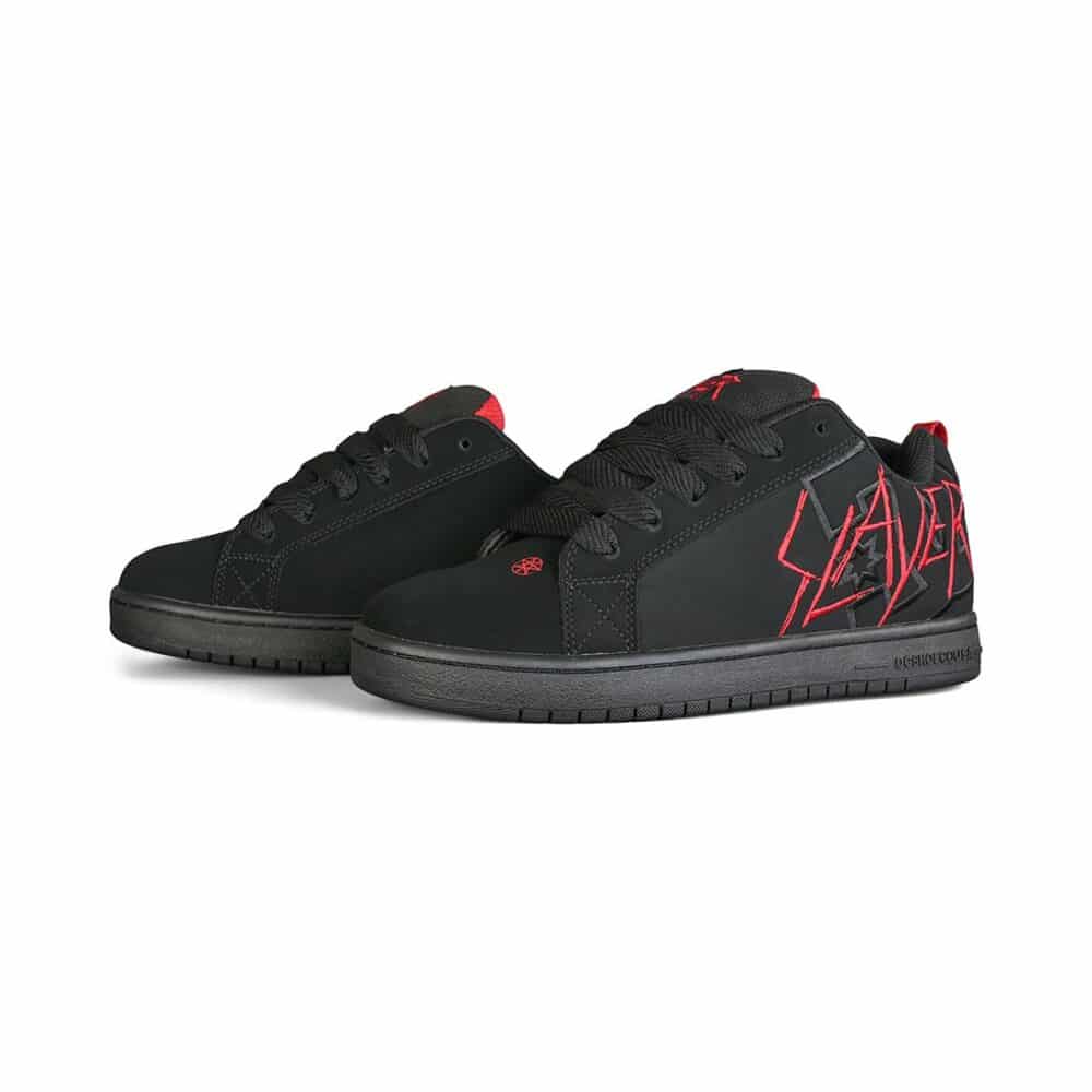 DC x Slayer Court Graffik Skate Shoes - Black/Black/Red