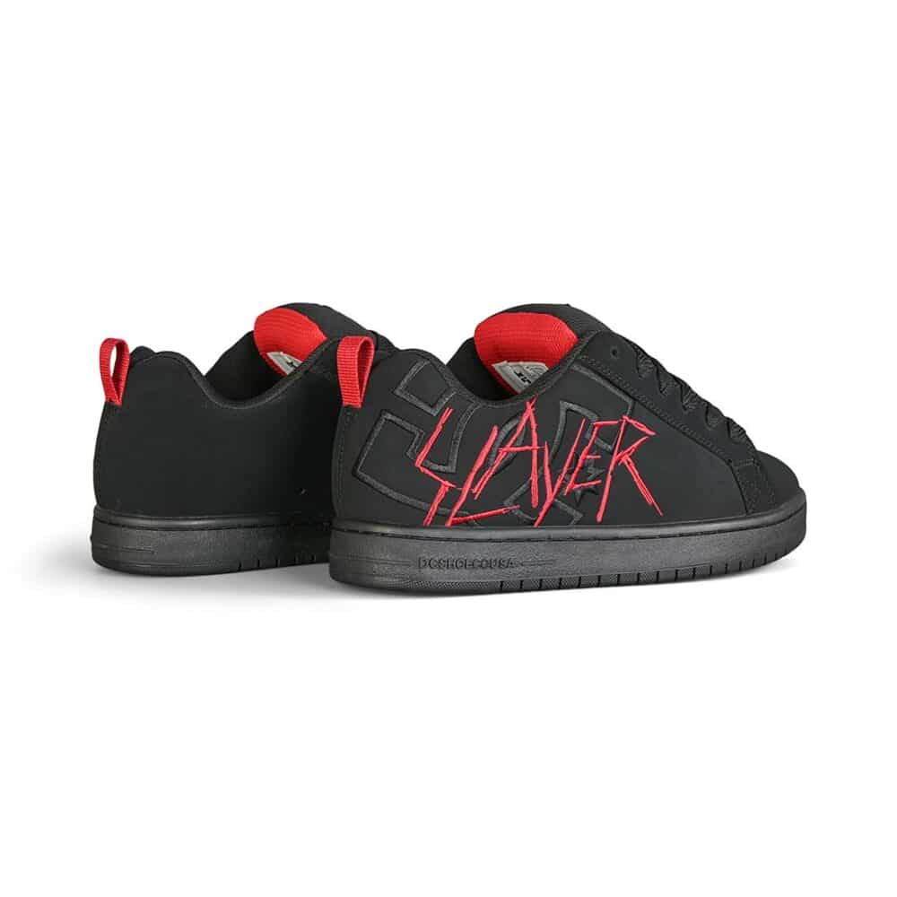 DC x Slayer Court Graffik Skate Shoes - Black/Black/Red