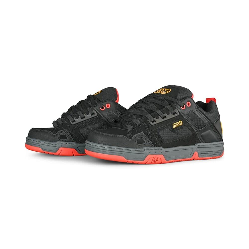 DVS Comanche Skate Shoes - Black/Yellow/Fiery Red