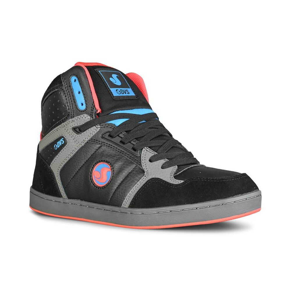 DVS Honcho High-Top Skate Shoes - Black/Charcoal/Red/Blue