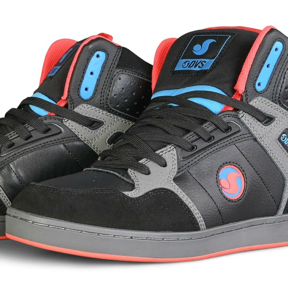 DVS Honcho High-Top Skate Shoes - Black/Charcoal/Red/Blue