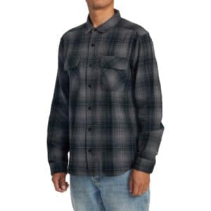 RVCA Dayshift Flannel L/S Shirt - RVCA Black