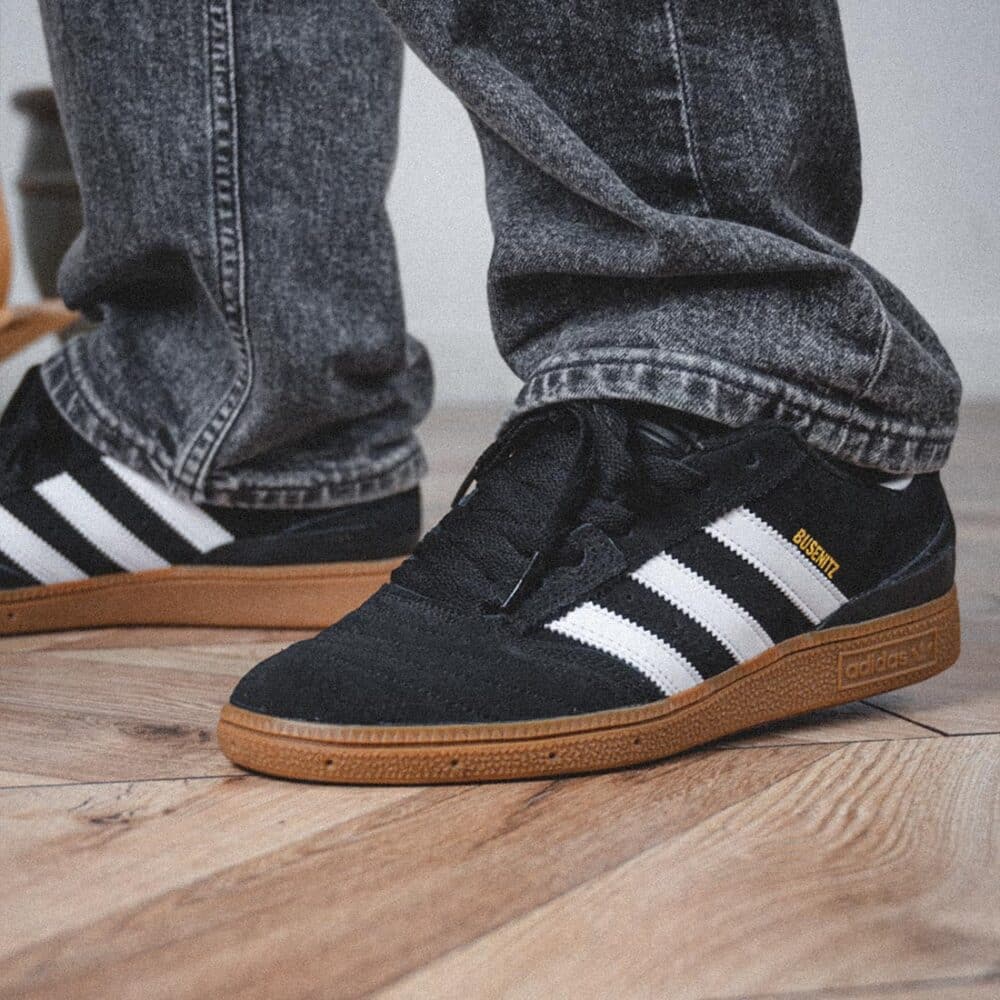 Adidas Busenitz Skate Shoes - Core Black/Run White/Metallic Gold