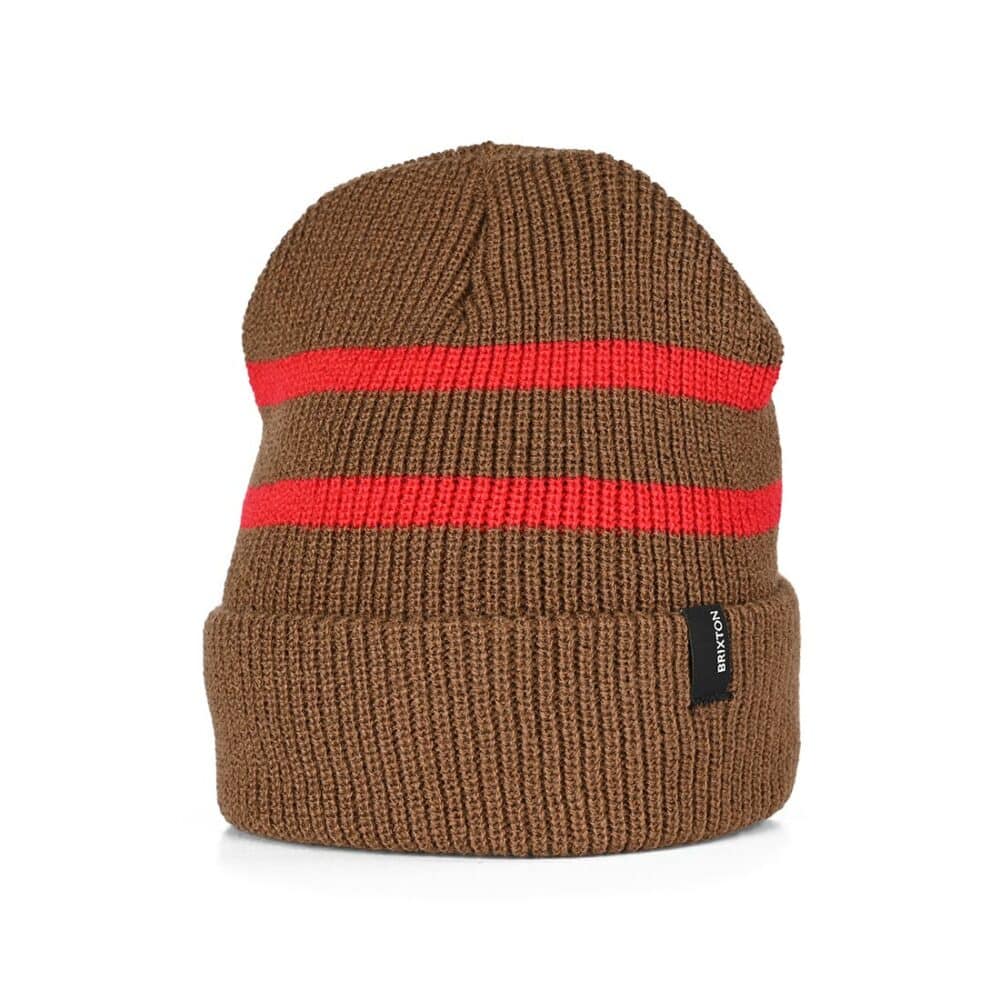 Brixton Heist Beanie Hat - Desert Palm/Mars Red