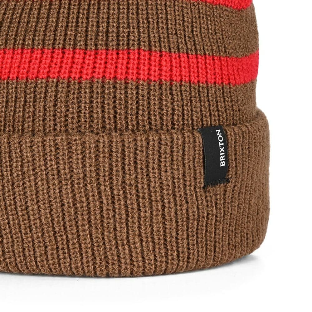 Brixton Heist Beanie Hat - Desert Palm/Mars Red