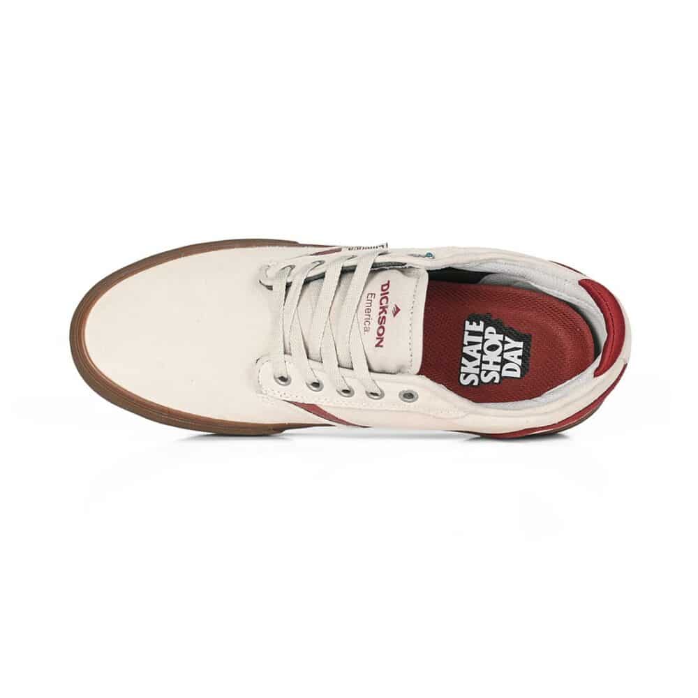 Emerica Dickson Skate Shoes - White/Red/Gum