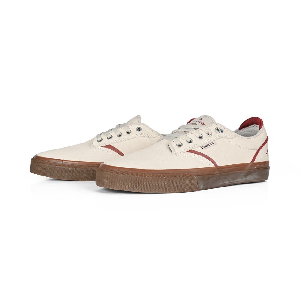 Emerica Dickson Skate Shoes - White/Red/Gum