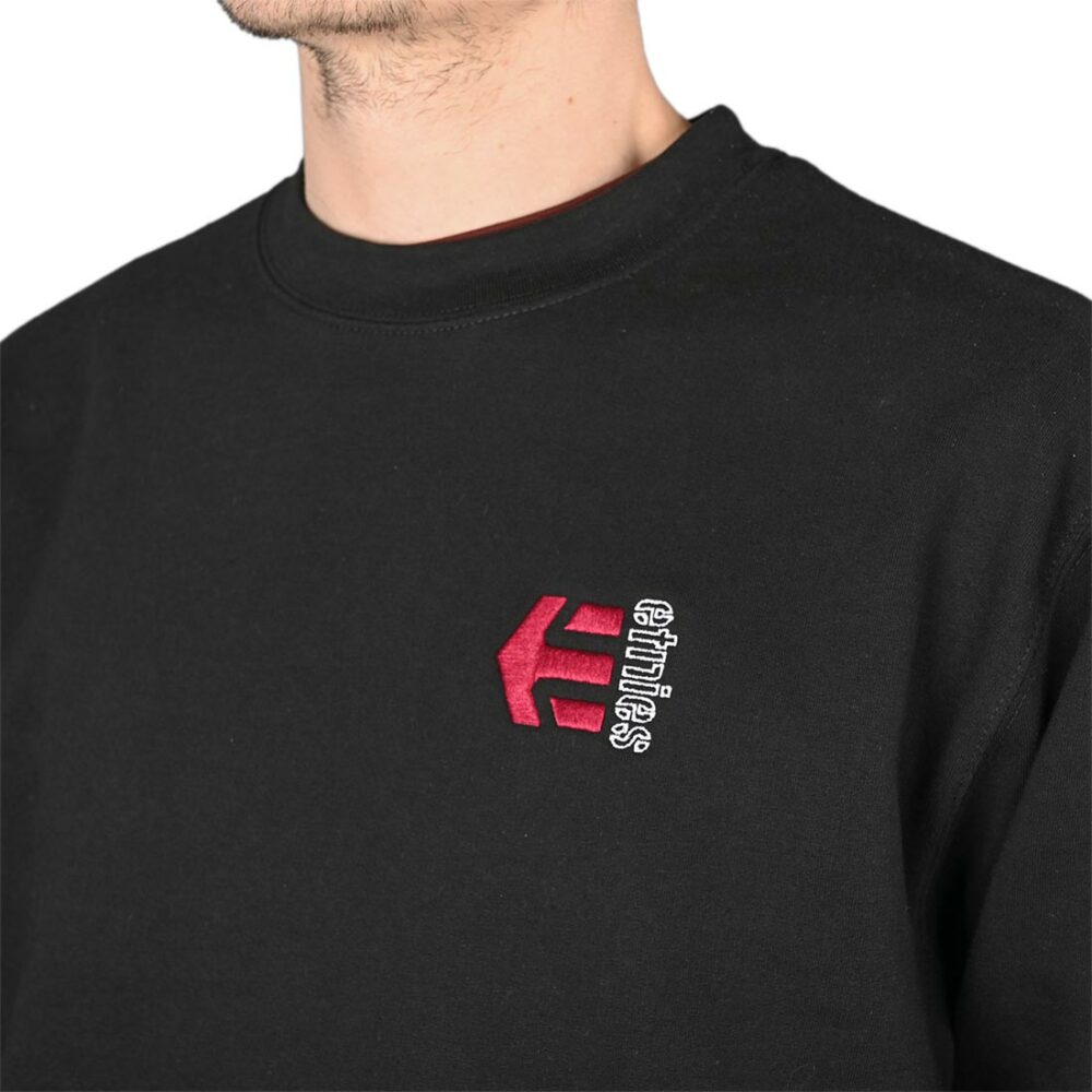 Etnies Corp Combo Pullover Crew Sweatshirt - Black/Red