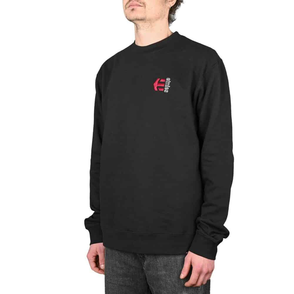 Etnies Corp Combo Pullover Crew Sweatshirt - Black/Red