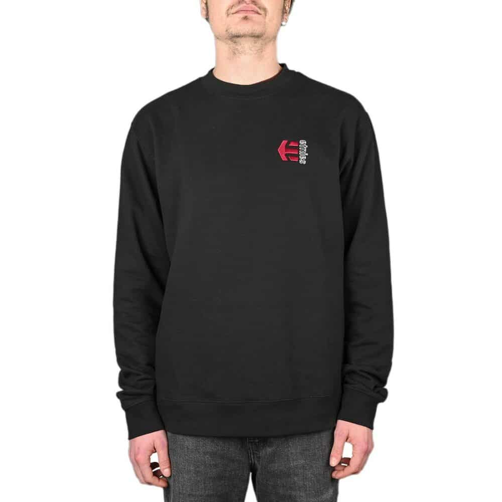 Etnies Corp Combo Pullover Crew Sweatshirt - Black/Red