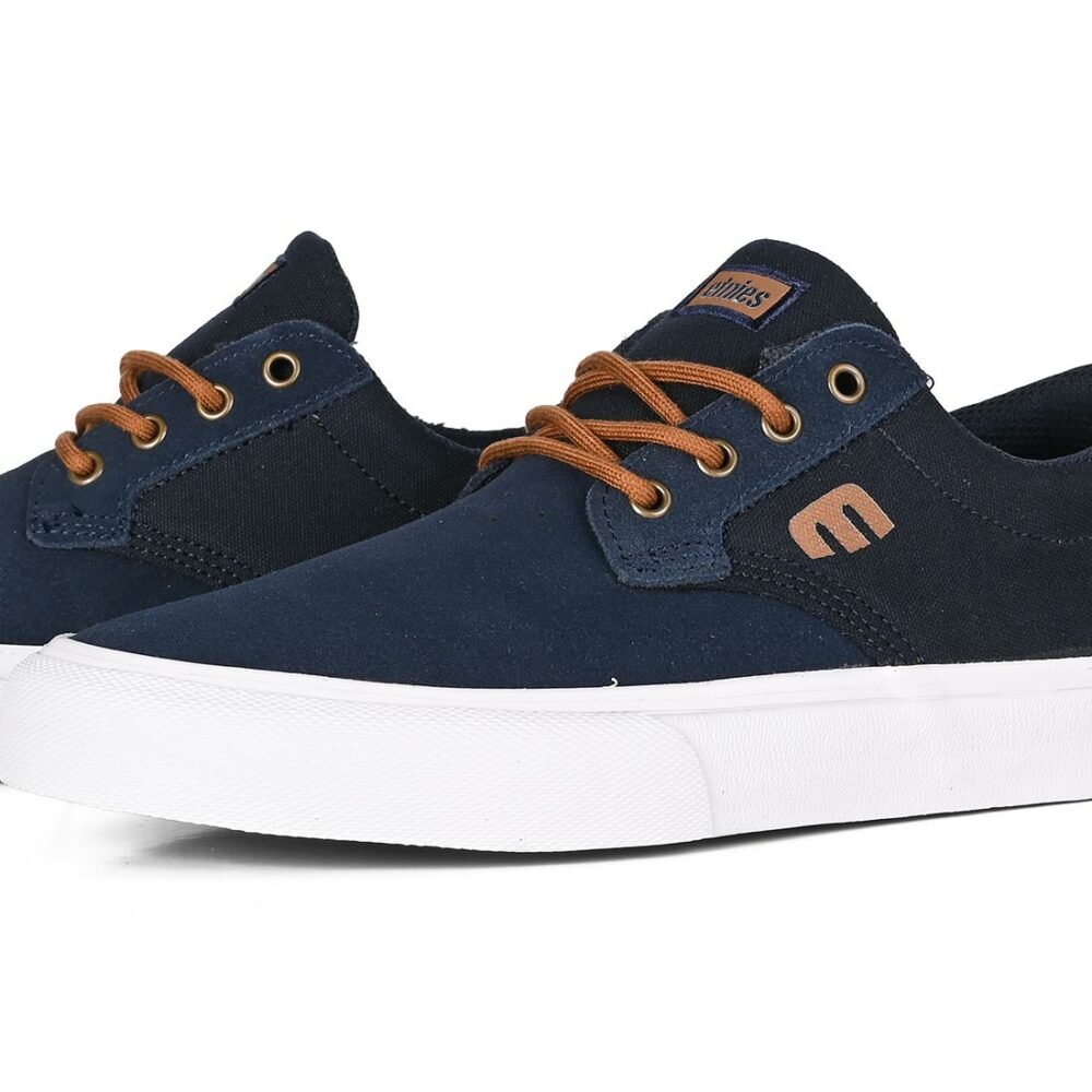 Etnies Singleton Vulc XLT Skate Shoes - Navy/Brown/White