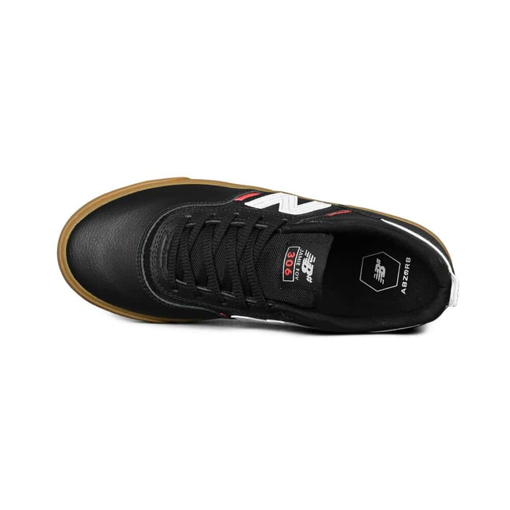 New Balance Numeric 306 Jamie Foy Skate Shoes - Black Leather/Red