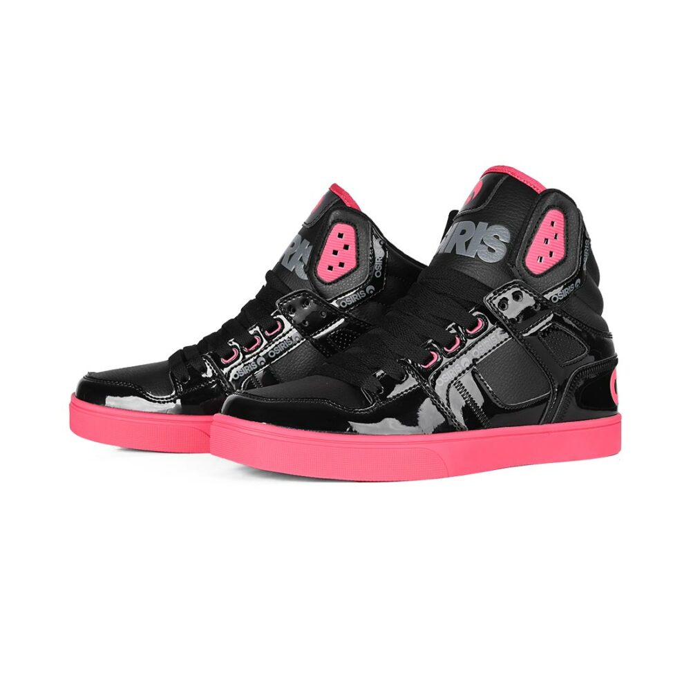 Osiris Clone High Top Shoes - Black/Magenta/Black