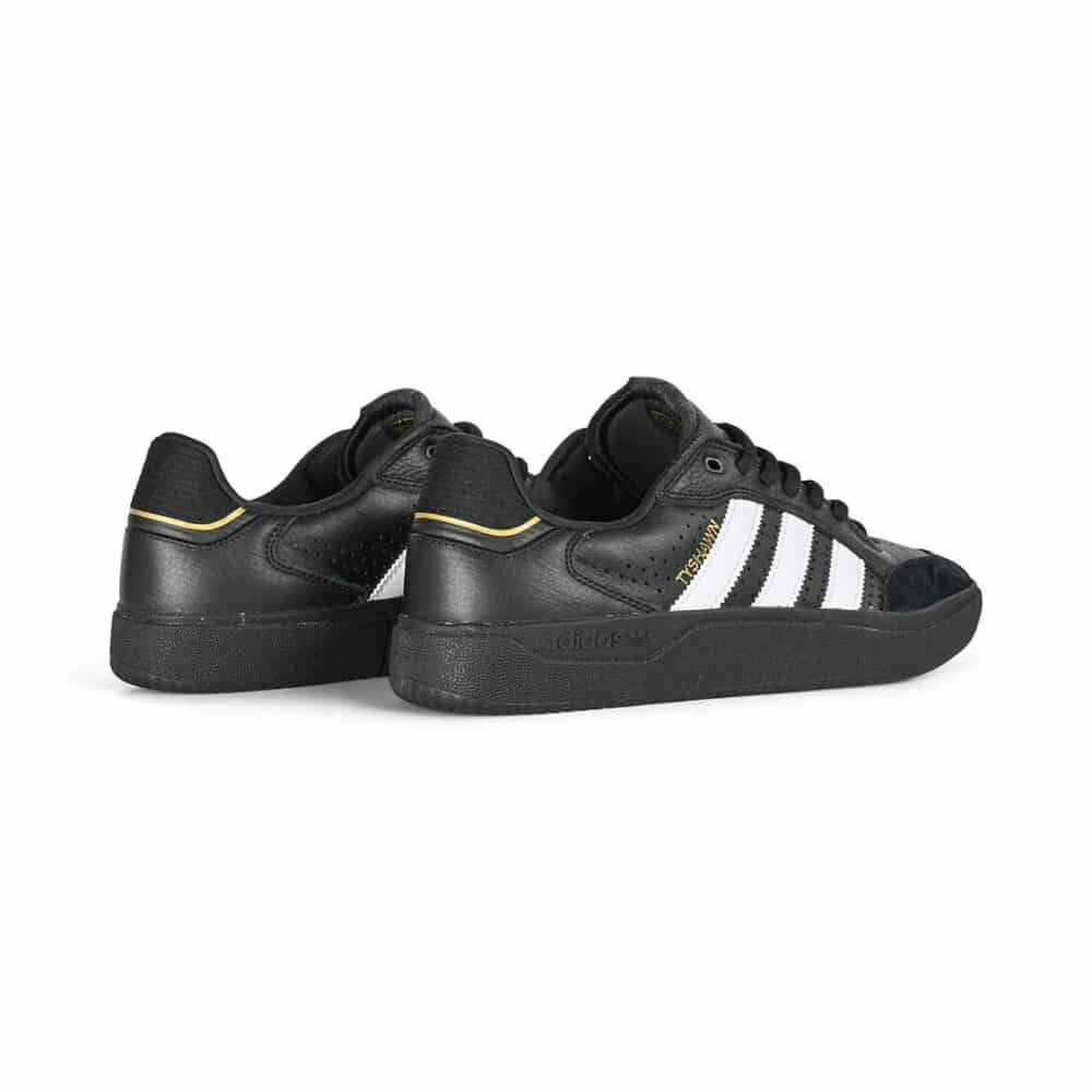 Adidas Tyshawn Low Skate Shoes - Core Black/White/Gold Metallic