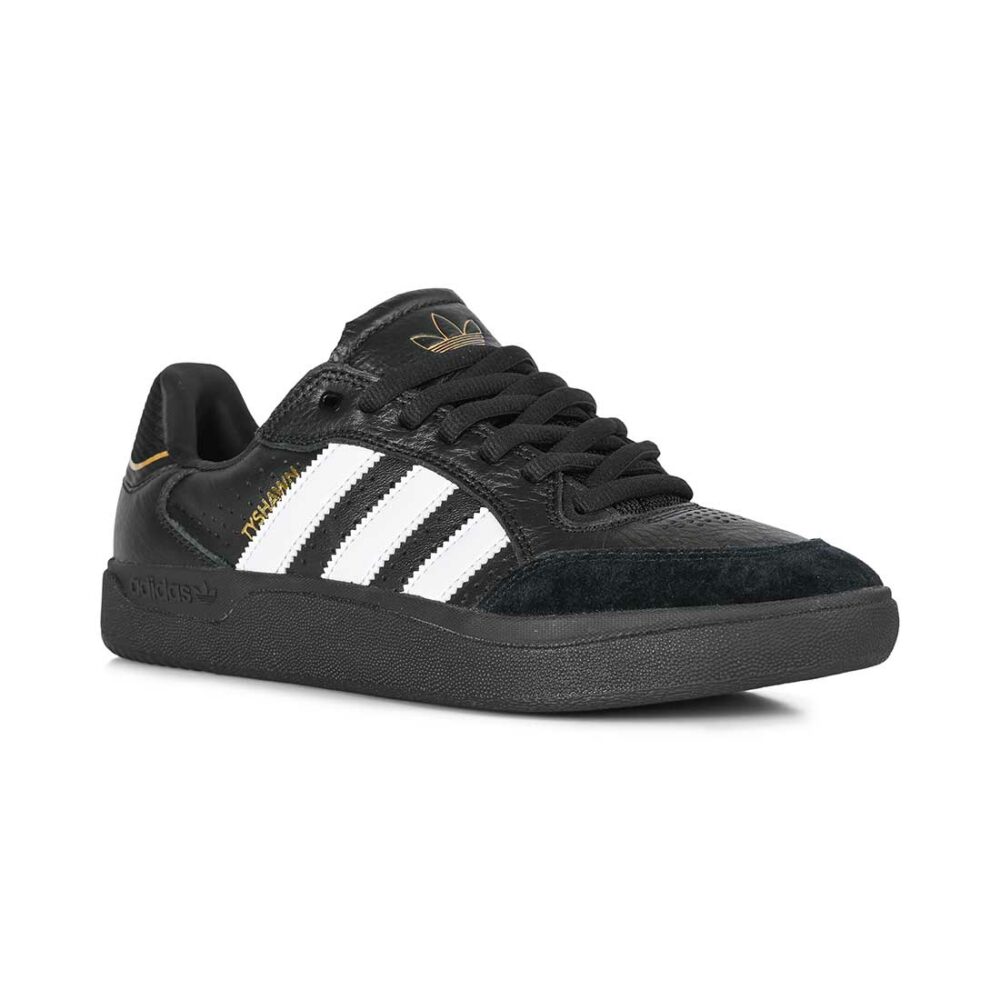 Adidas Tyshawn Low Skate Shoes - Core Black/White/Gold Metallic