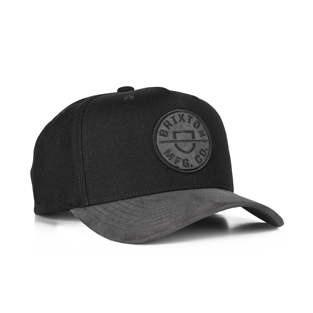 Brixton Crest C MP Snapback Cap - Black/Black/Black