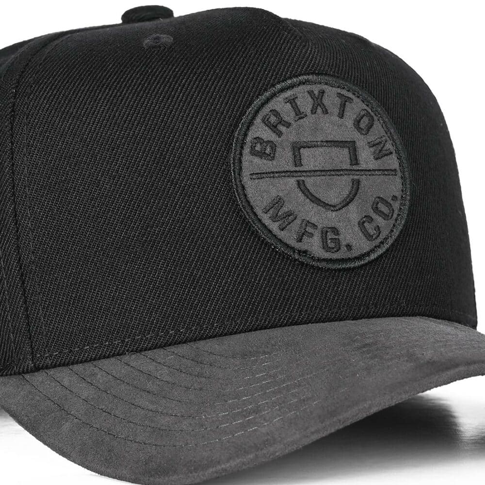 Brixton Crest C MP Snapback Cap - Black/Black/Black