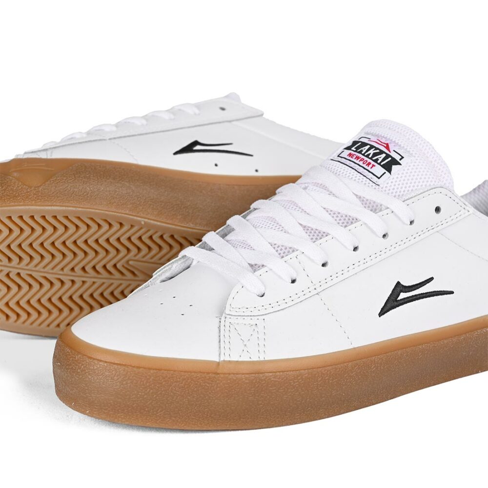 Lakai Newport Skate Shoes - White/Gum