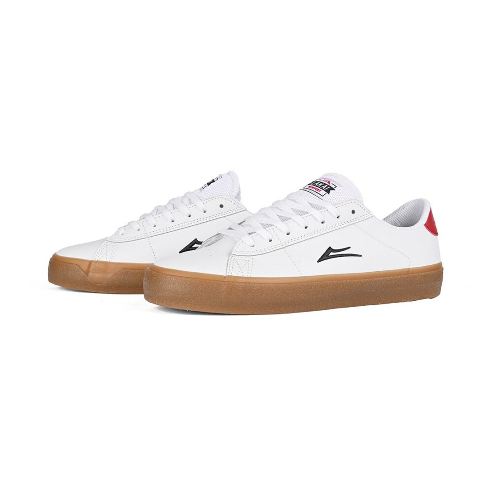 Lakai Newport Skate Shoes - White/Gum